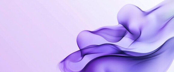 Canvas Print - Abstract purple waves create a smooth, flowing design, ideal for backgrounds or digital art.