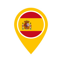 Wall Mural - Spain flag location icon