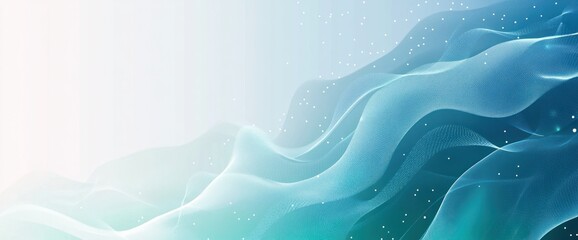 Sticker - Abstract wavy design with soft gradients and light effects, conveying a serene atmosphere.