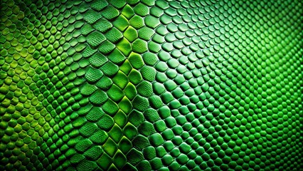 Close up of green snake skin pattern on black background