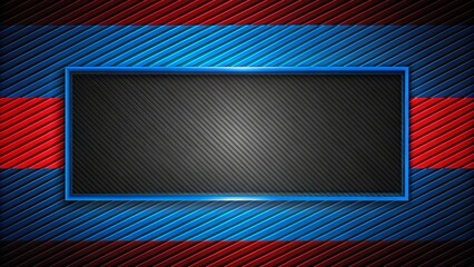 Wall Mural - A vibrant abstract background with paint splatters and lines on a black backdrop, featuring blue and red stripes and a black rectangle