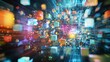 © Juan - Colorful abstract cubes and data streams in a digital environment