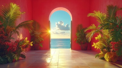 A Tropical Paradise Doorway