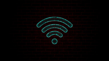 Wi-Fi icon. Modern Wireless Connectivity: 3D Technology Icon Design for Digital Communication, Network Access, and Mobile Integration with Shiny Effects