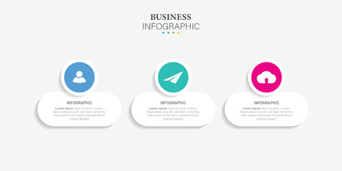 business infographic design template with icons option and step process for presentation