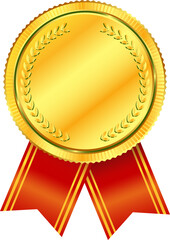 gold award ribbon medals