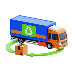 3D Reverse logistics of products from consumers to producers. 3D Icon