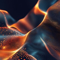 Wall Mural - abstract digital waves in vibrant colors create a futuristic atmosphere, ideal for technology or mod