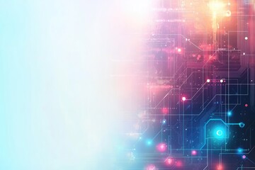 Wall Mural - abstract digital design featuring vibrant colors and circuit patterns, symbolizing technology and in