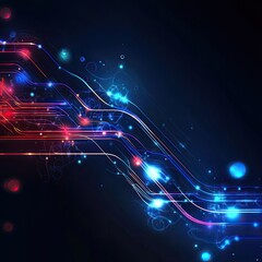Wall Mural - vibrant abstract background with colorful light trails, ideal for tech and digital themes in design 
