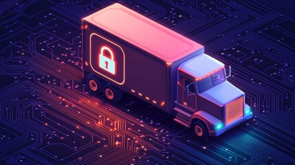 Wall Mural - A new generation of transport security solutions that feature encrypting technology for the safe and secure transfer of data in logistics networks