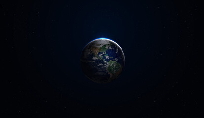 Wall Mural - surface of earth planet in deep space. star and galaxy planet in outer space. view from orbit. eleme
