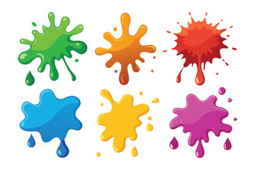  3D paint splash illustration set on white background