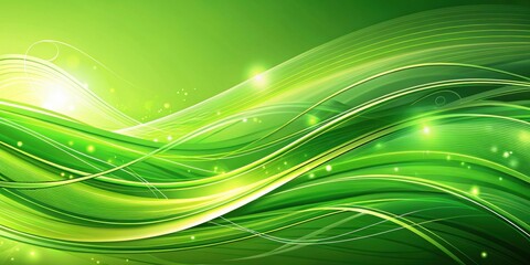 Wall Mural - Vibrant green abstract background with dynamic swirls and lines, green, abstract, background, vibrant, art, design