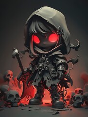 Poster - Dark Fantasy Character with Red Eyes and Axe