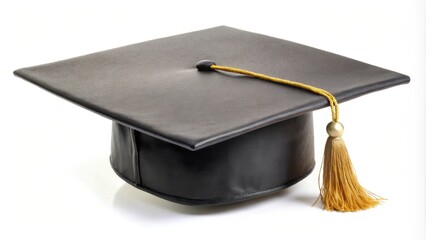 Traditional black mortarboard cap worn during graduation ceremony, education, achievement, academic, college, university