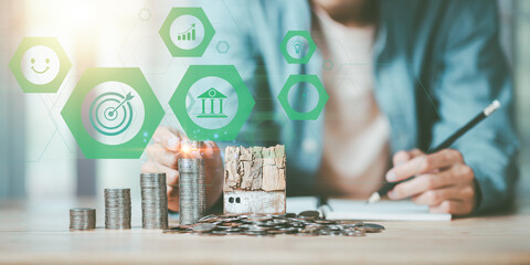 Aufkleber - concept of finance and investment ,profit growth ,financial graphical and statistical analysis ,Stock and currency fund ,bank interest ,high return investment ,financial risk management planning