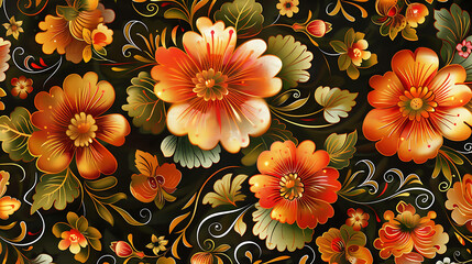 A beautiful floral pattern with colorful flowers and intricate details.