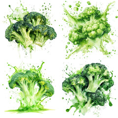 Vibrant Green Broccoli Florets Bursting with Nutrition and Flavor  Healthy organic and fresh produce with a splash of flair perfect for culinary wellness and lifestyle concepts