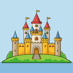 Canvas Print - vector illustration of medieval castle