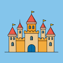 Wall Mural - vector illustration of medieval castle