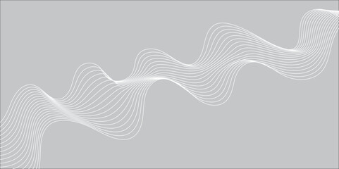 Wall Mural - Abstract wave blend lines on transparent background. Design for banner, wallpaper, background and many more. Undulate Grey Wave Swirl, frequency sound wave, twisted curve lines with blend effect.	
