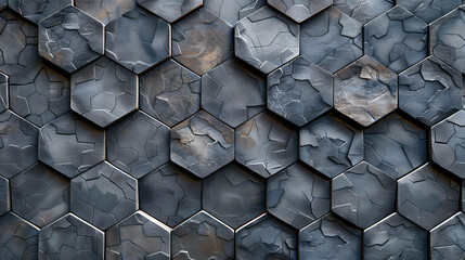 Wall Mural - A close-up of a textured hexagonal pattern, perfect for an abstract or industrial background.