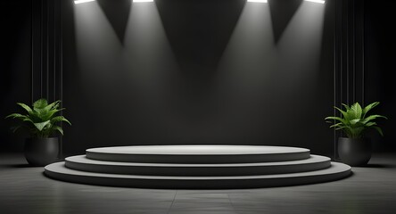 Sticker - 3d podium studio showcase stage scene product display background