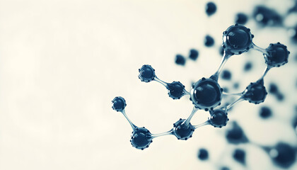 Abstract molecular structure with white background, great for science, technology or medical concepts.