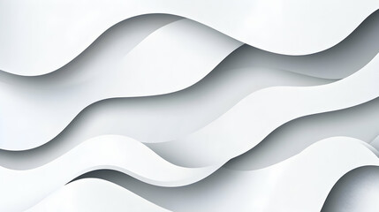 Wall Mural - Abstract white wavy background with soft shadow.