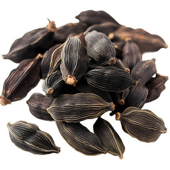 Cardamom black isolated on transparent background seeds 