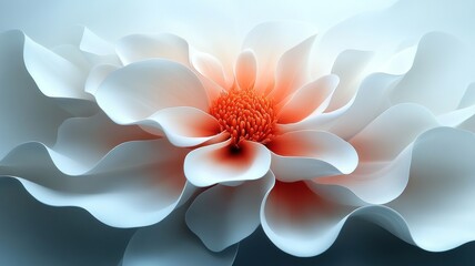 Wall Mural - A close-up of a delicate, artistic flower with soft petals.