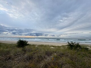 Cloudy beach