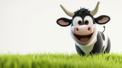 Poster - Happy Cow in Grass.