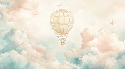 hot air balloon clouds.