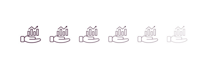 economy  outline icon. Linear vector from cryptocurrency concept. 6 different line style economy  icon included thin, light, regular, medium, bold, black