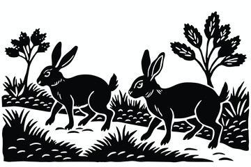 Rabbits hopping through a field F.eps