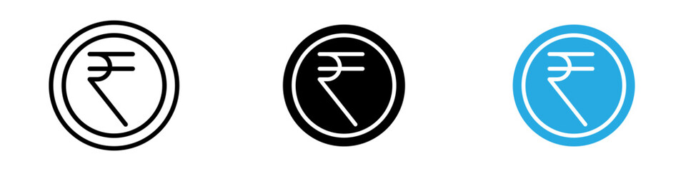 Wall Mural - Indian rupee icon thin line illustration