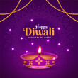 © Ferdi Vector - Diwali Celebration Banner Background with Diya and sparkle Illustration Social Media Post Template