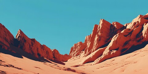 Poster - Red Mountains and Blue Sky