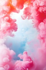 Wall Mural - Abstract Pink and Blue Ink Swirls Background