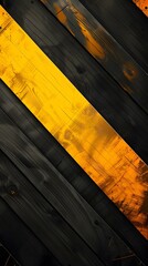 Abstract Diagonal Black and Yellow Wood Texture