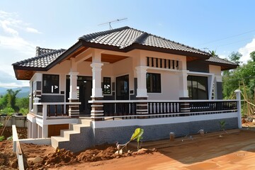 Modern Style Single Storey House Under Construction