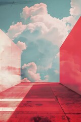 Canvas Print - Abstract Minimalist Architecture Sky Clouds