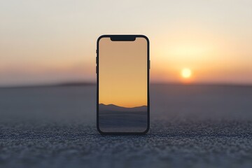 Wall Mural - Smartphone with Sunset View