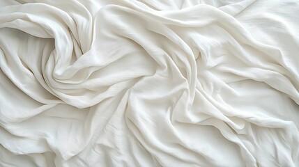 Poster - White Wrinkled Fabric Texture : Generative AI