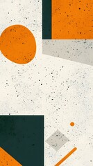 Poster - Abstract Geometric Shapes with Orange and Green Color Palette