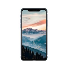 Wall Mural - Phone Screen Mockup with Mountain Landscape Background