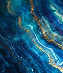 Wall Mural - Abstract Blue and Gold Swirl Background