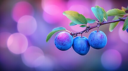 Poster - Plums Blackthorns Background : Generative AI